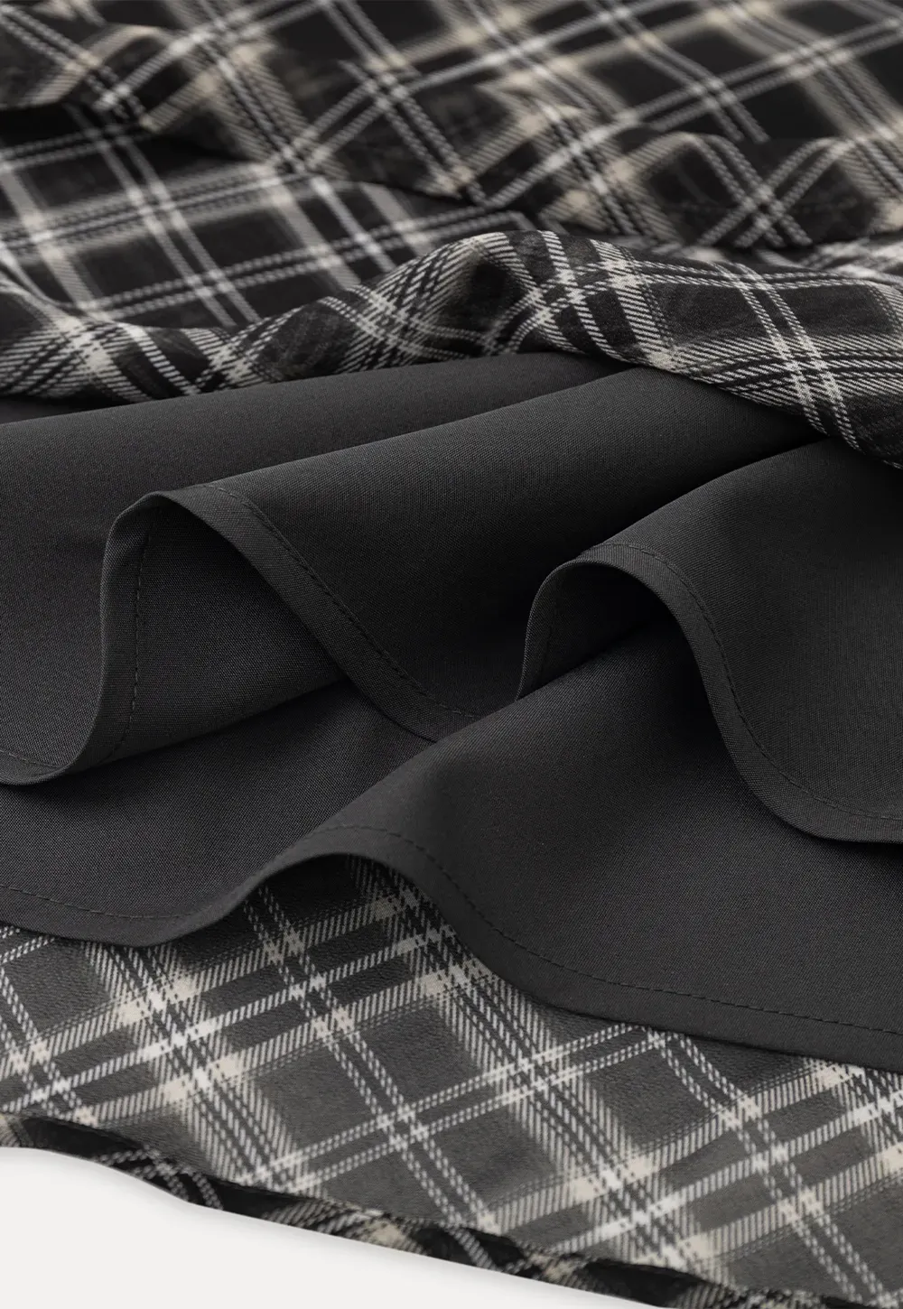 Plaid Skirt with Flowy Hem Design