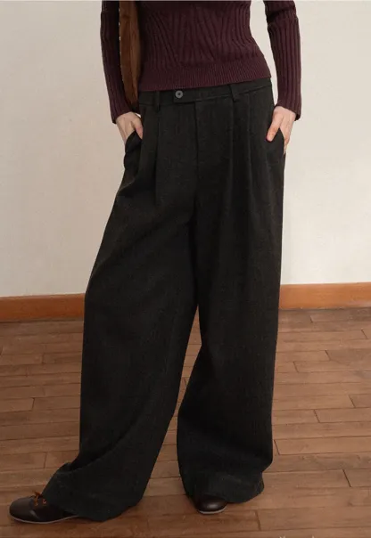 Elegant Wide Leg Trousers High Waist Design for Women