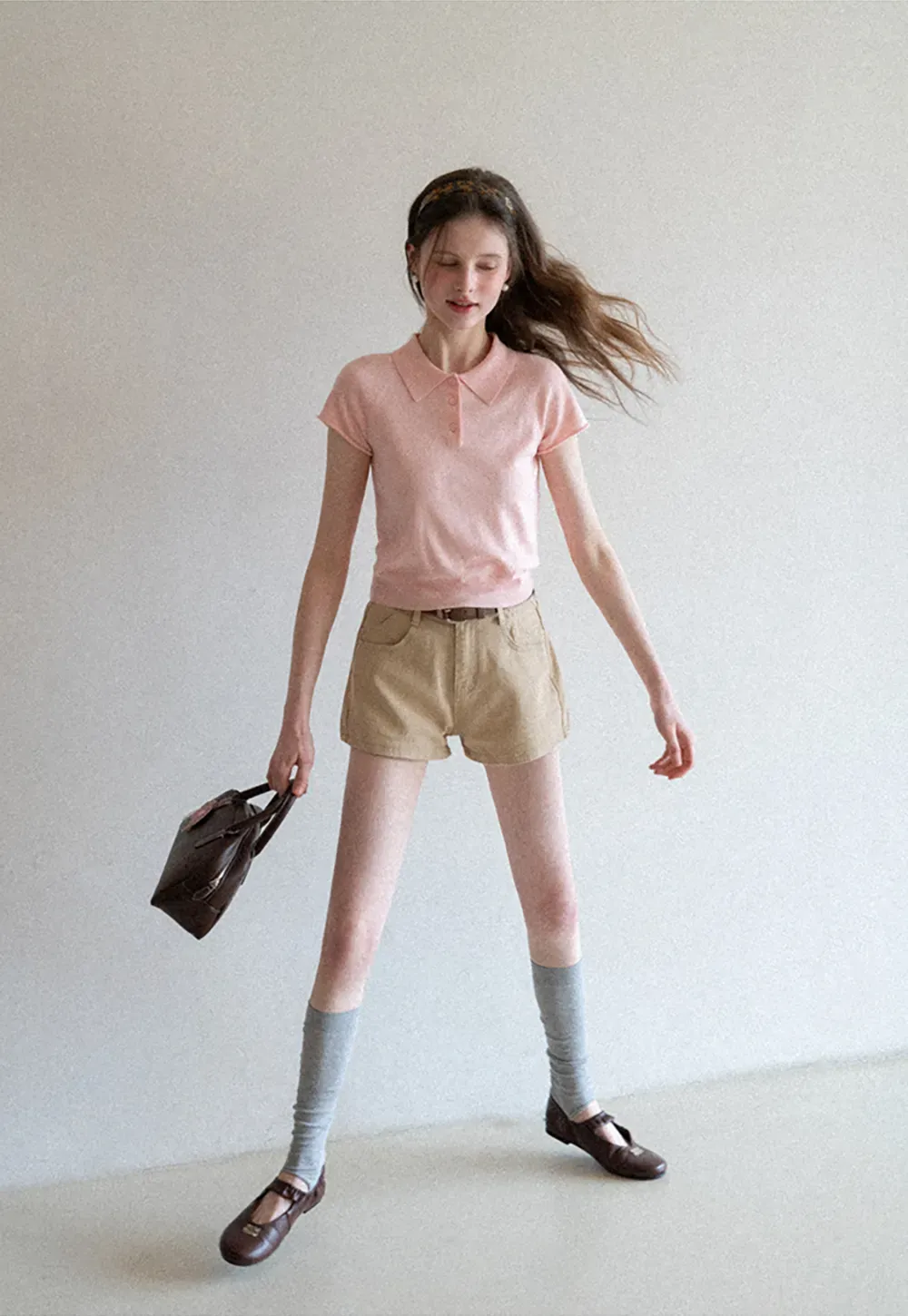 Short Sleeve Knit Polo Shirt