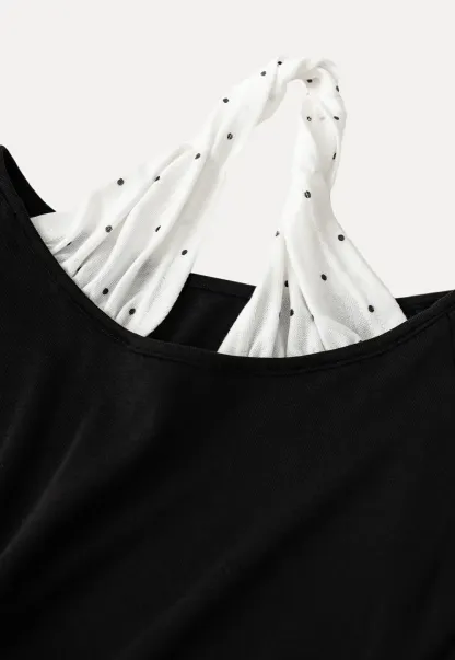 Off shoulder short sleeve top with halter neck detail