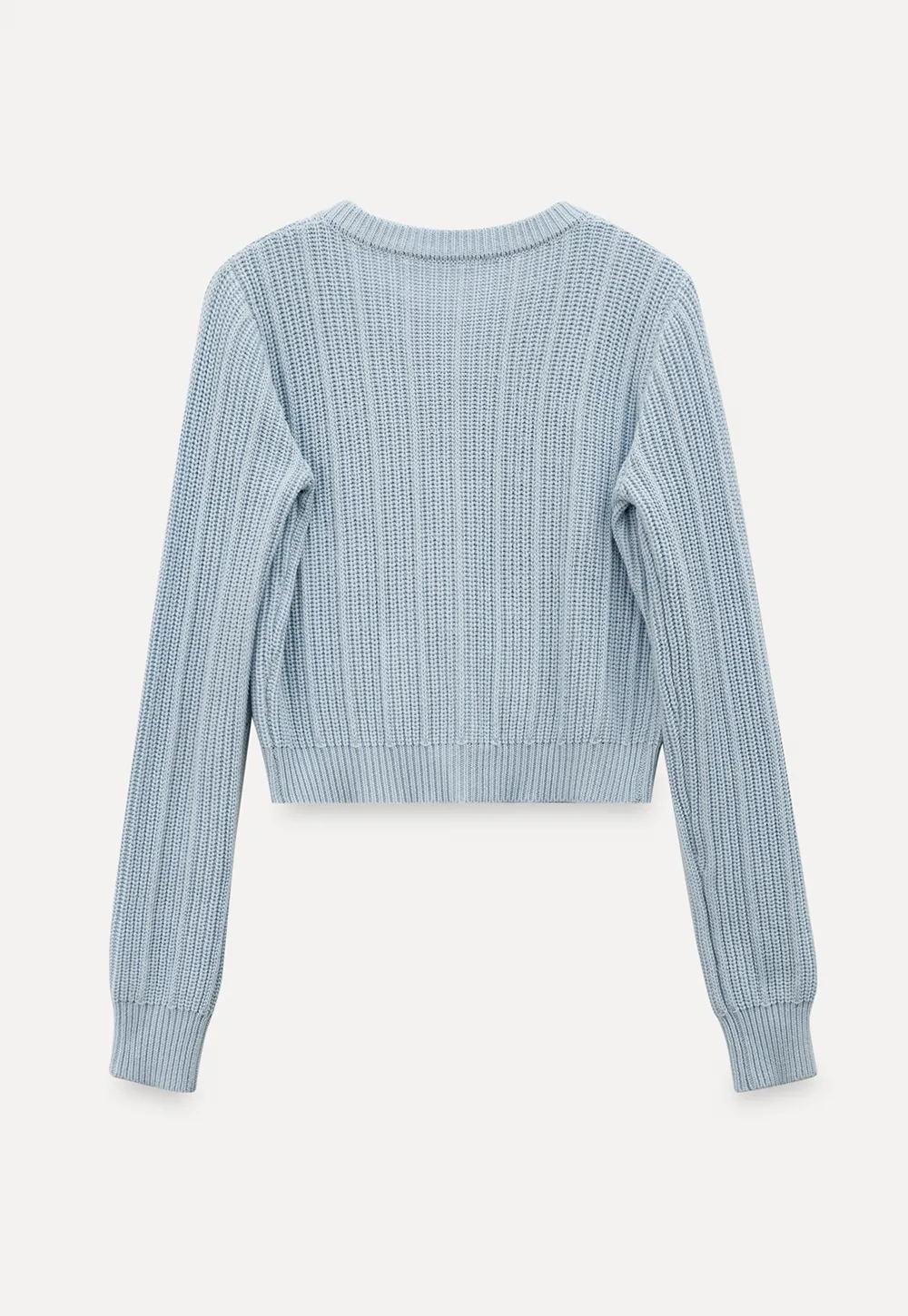 Ribbed Knit Cardigan with Button Closure