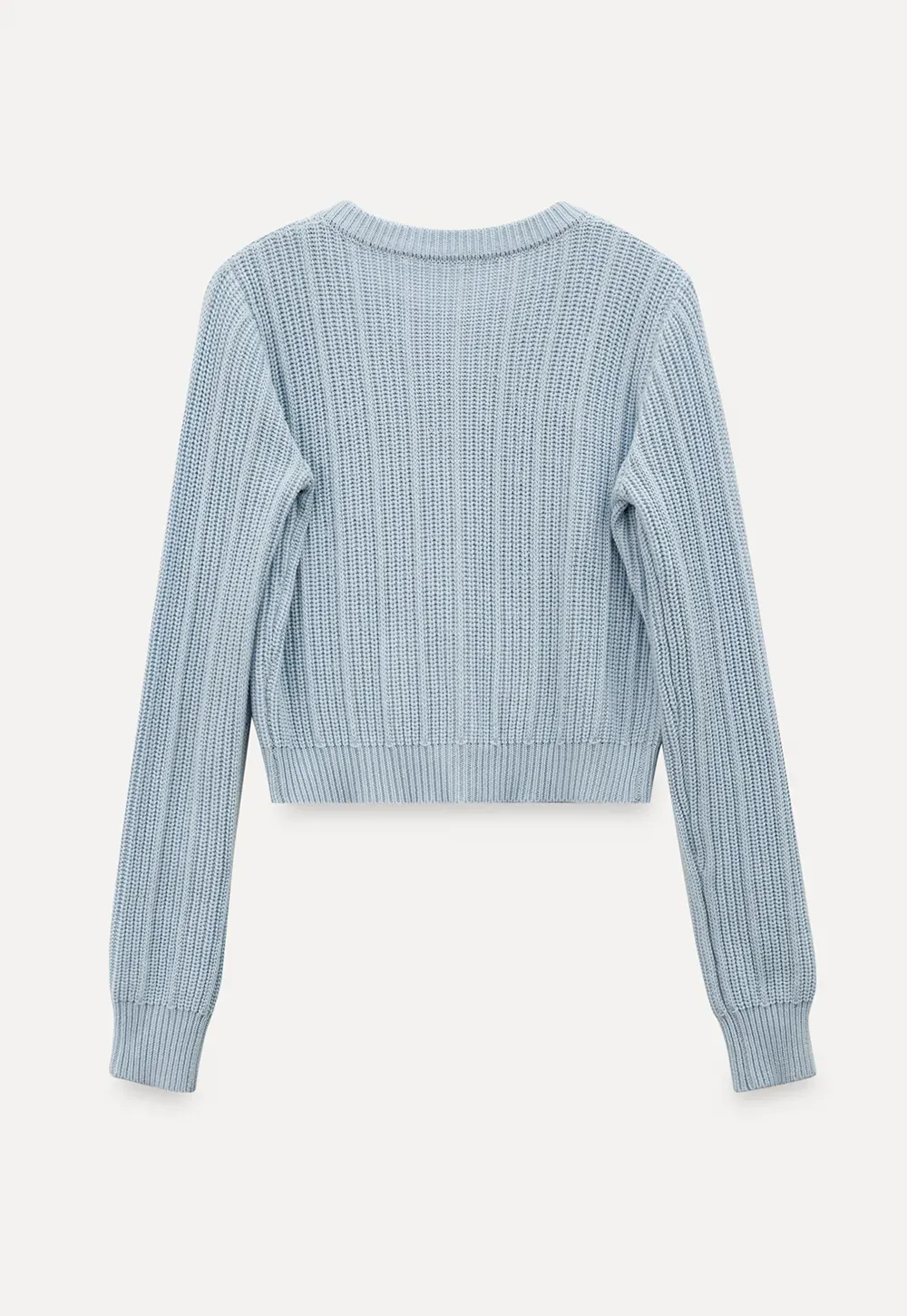 Ribbed Knit Cardigan with Button Closure