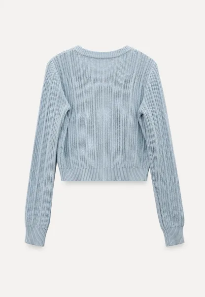 Ribbed Knit Cardigan with Button Closure