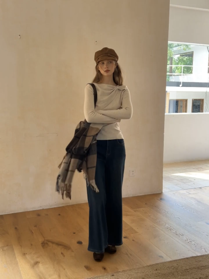 Womens Wide Leg Jeans with Belt