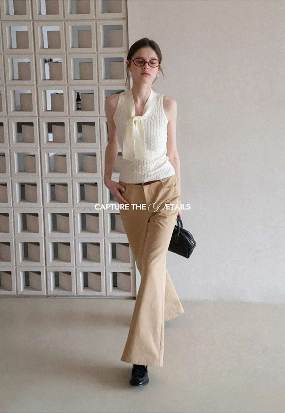 Knit Sleeveless Top with Front Bow Detail