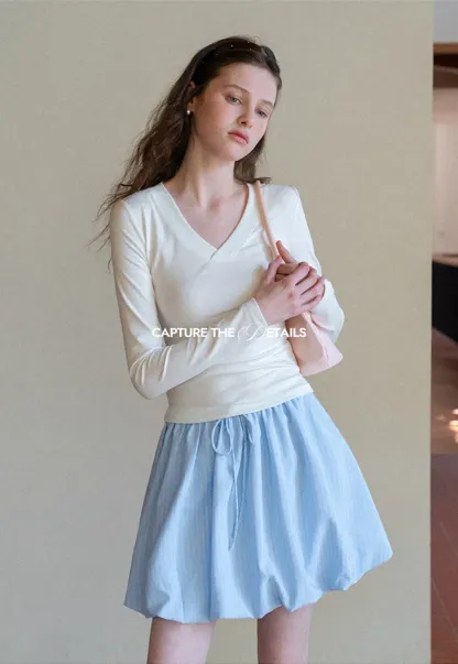 Long sleeve crew neck t shirt with fitted cut