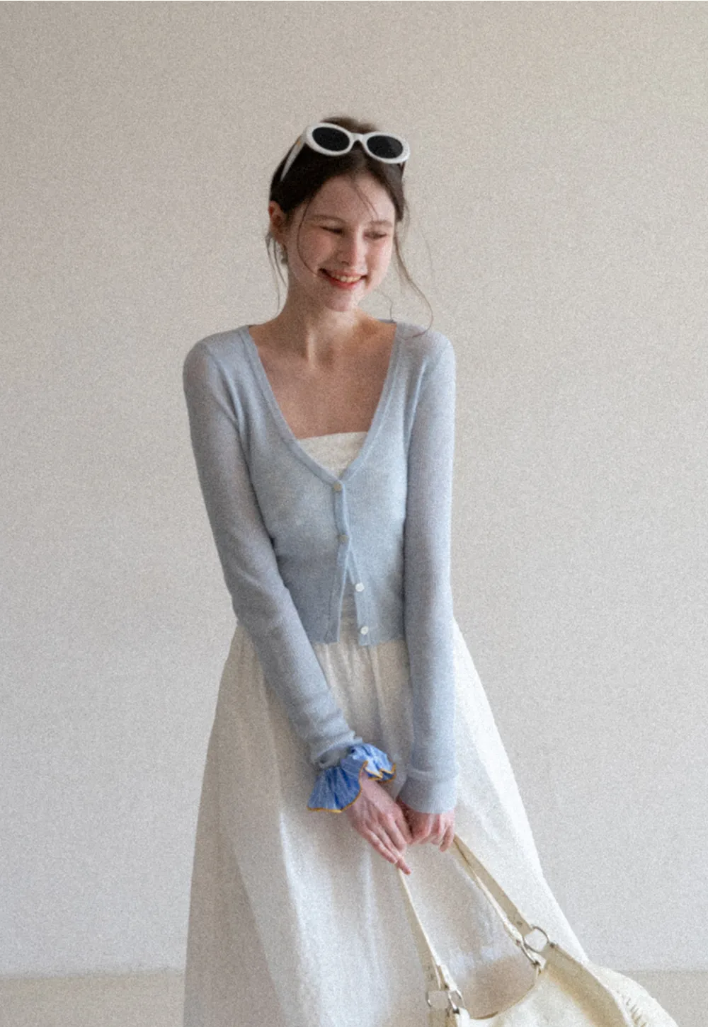 Lightweight Ribbed Knit Cardigan with Open Front