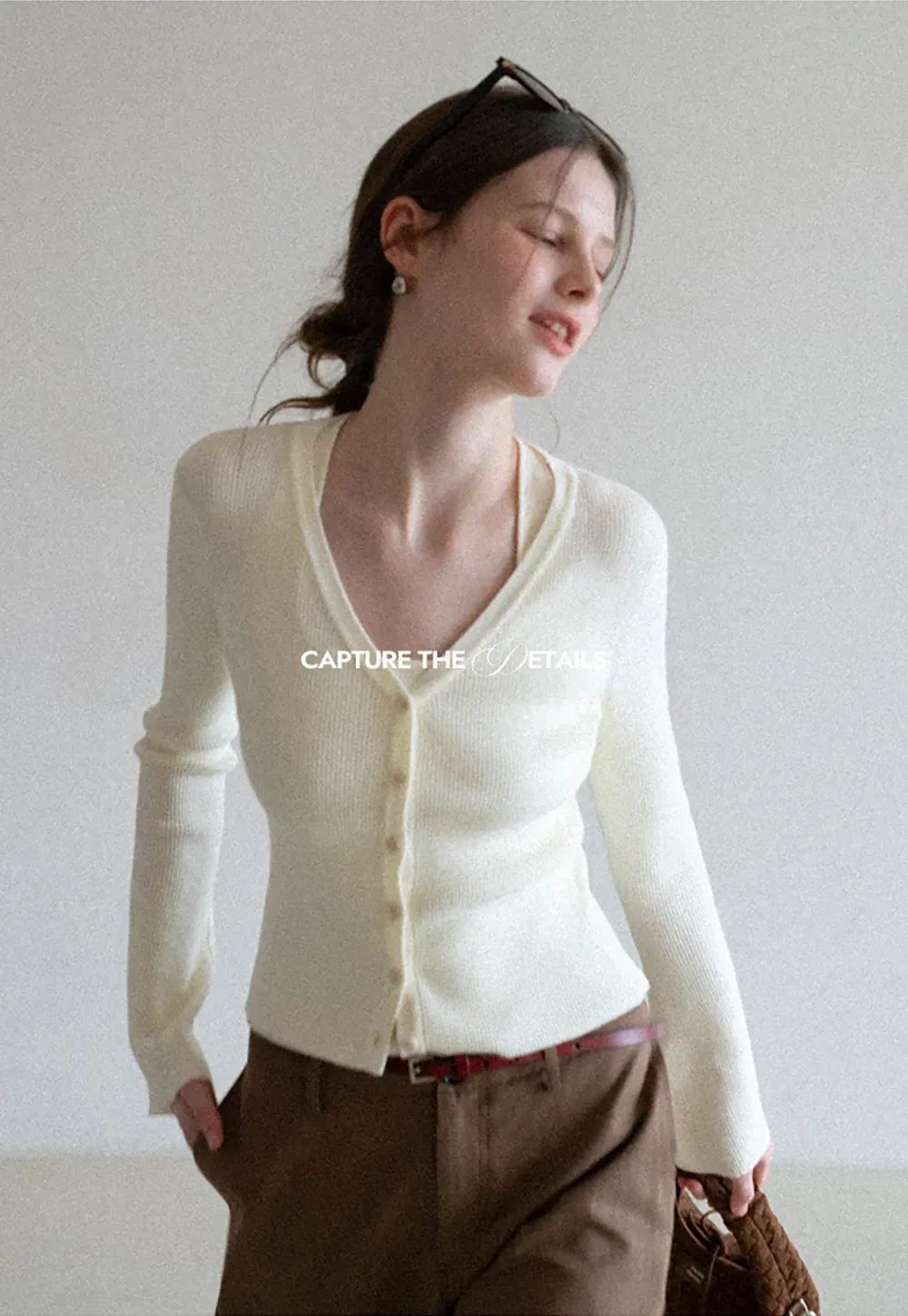 Light Knit Sweater Set with Tank Top and Cardigan Design