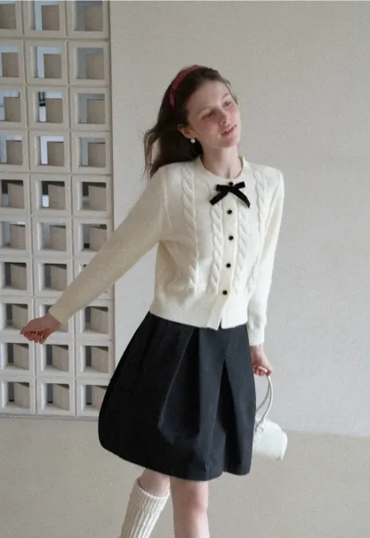 Pleated A Line Mini Skirt with Layered Design