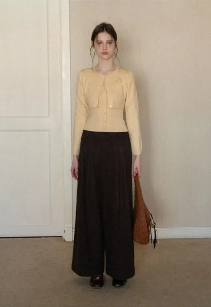 Elegant Knit Cardigan with Button Detail and Tank Top Set