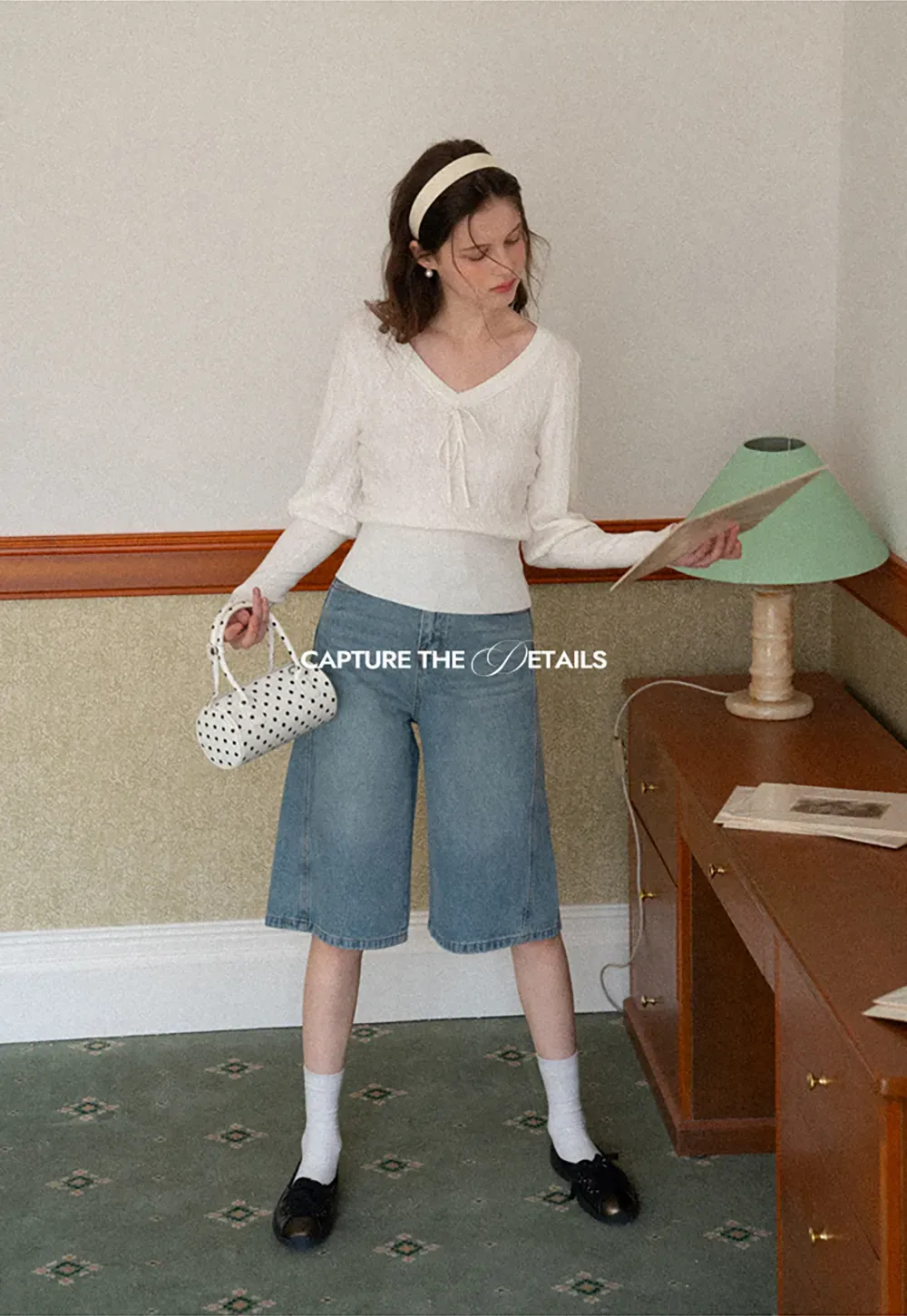 V Neck Knit Sweater with Front Tie Detail