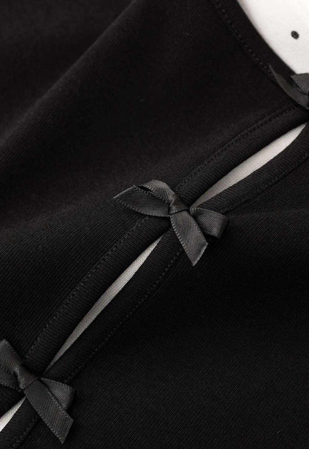 Short Sleeve Dress with Polka Dot Collar and Front Knot Detail