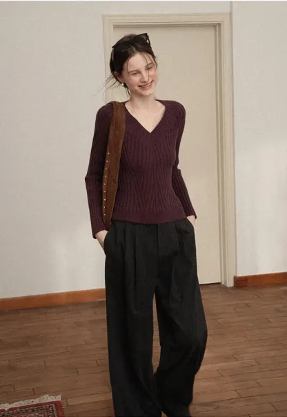 Elegant Wide Leg Trousers High Waist Design for Women