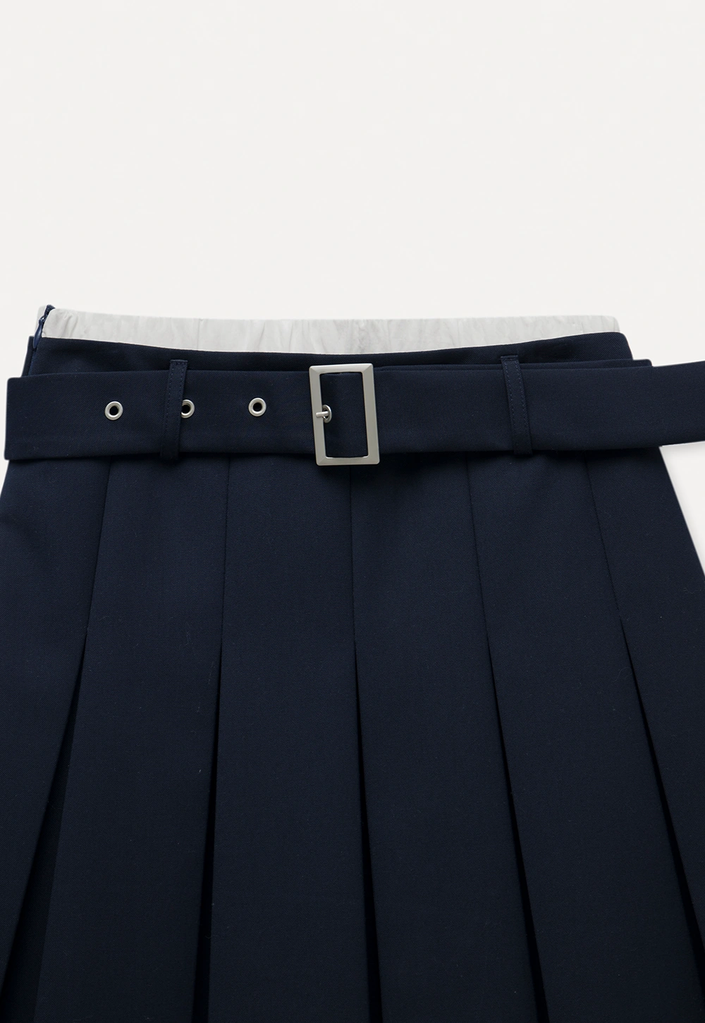 Women's Belted Pleated Mini Skirt
