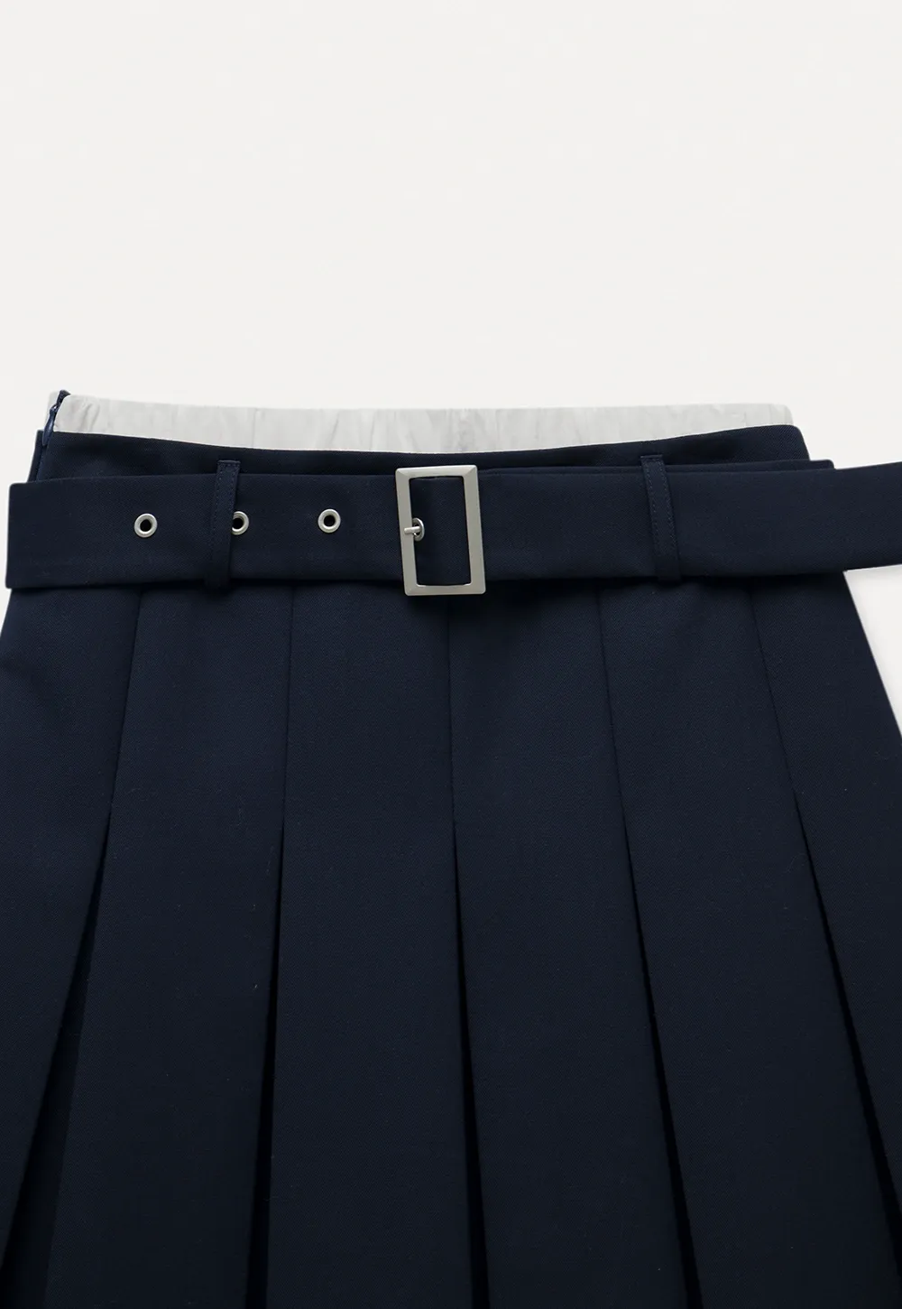 Women's Belted Pleated Mini Skirt