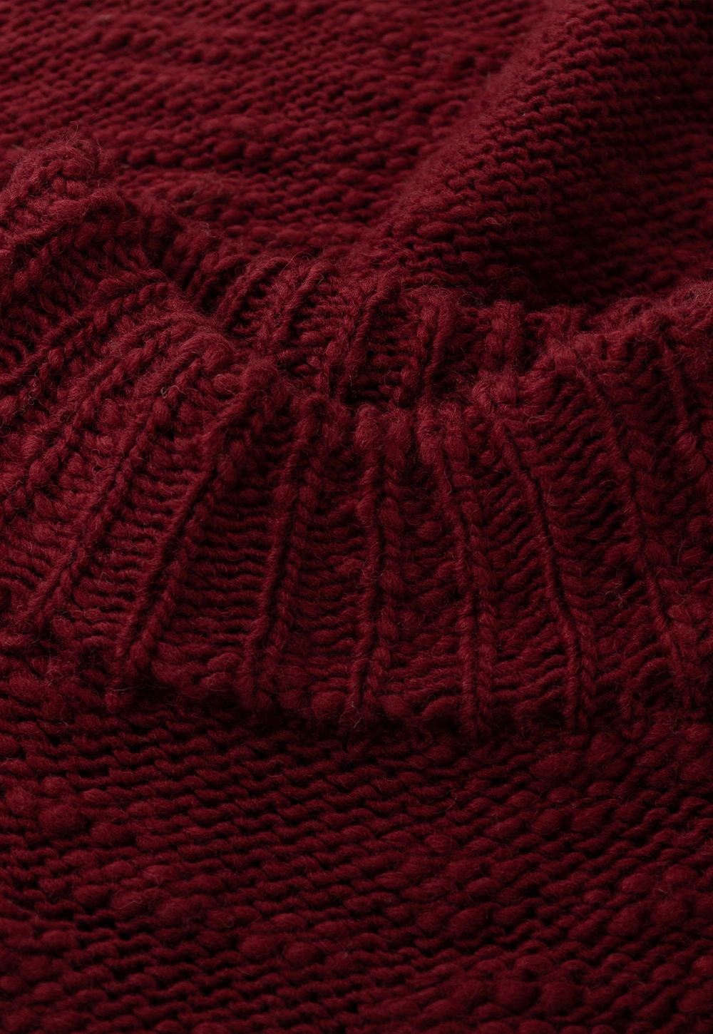 Soft Red Knitted Poncho with Turtleneck