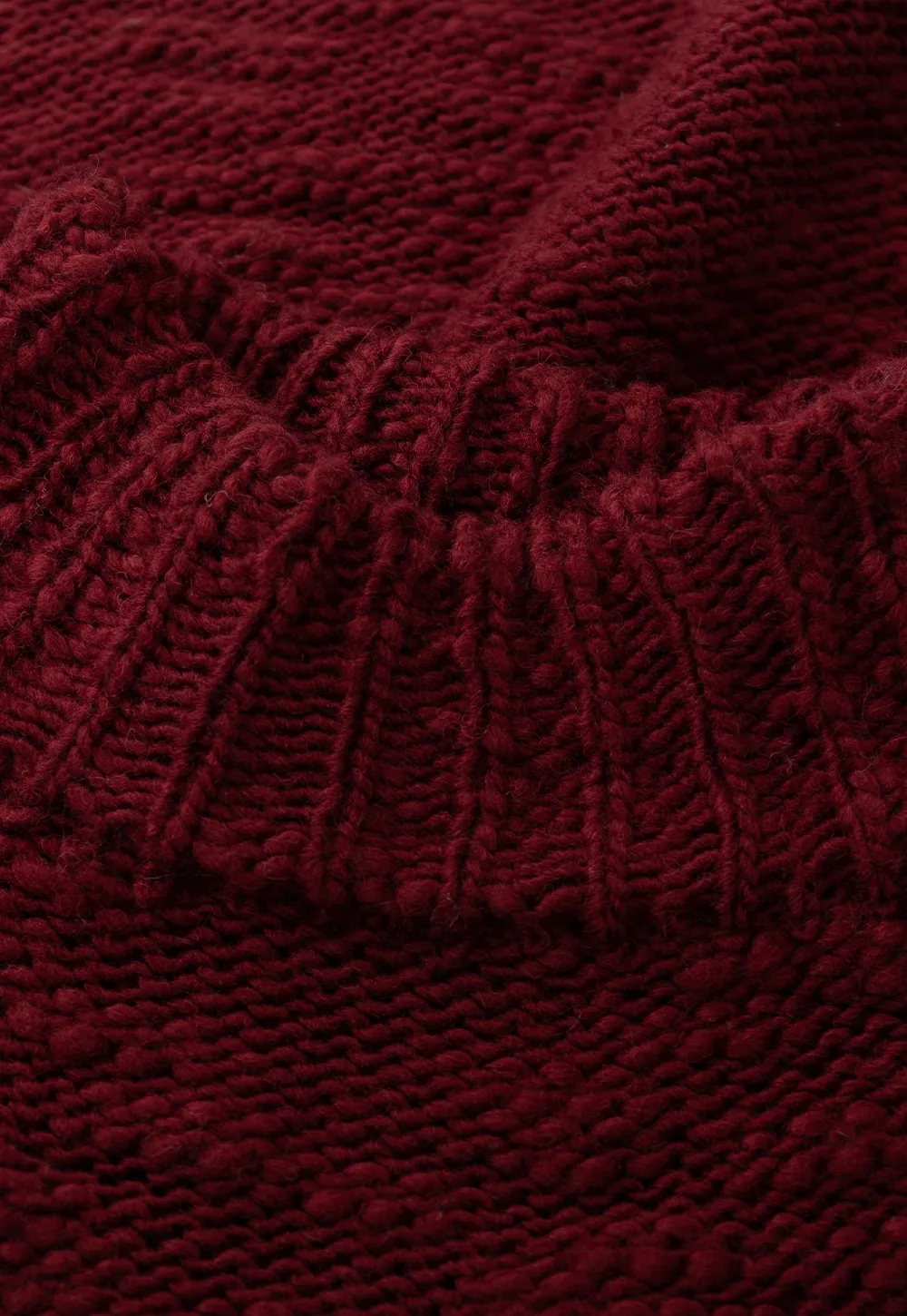 Soft Red Knitted Poncho with Turtleneck