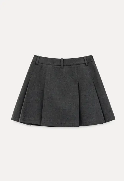 Pleated A-line Mini Skirt