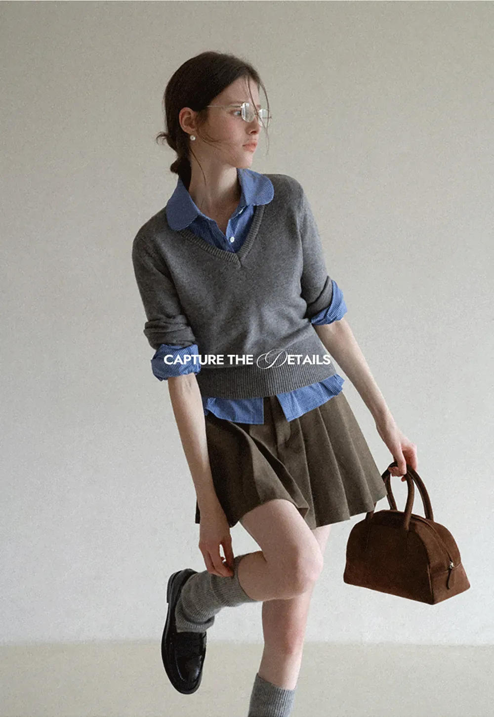 Pleated Mini Skirt with Belt Detail