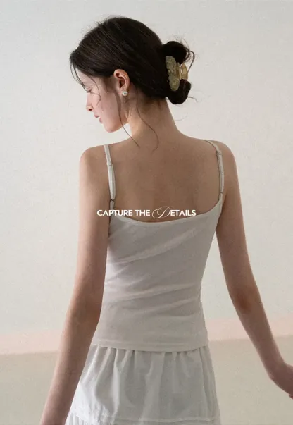 Lace Trimmed Sleeveless Camisole Top