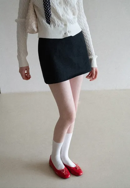 A-line mini skirt with clean lines and simple design