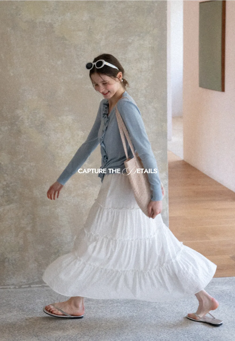 Tiered Ruffled Eyelet Maxi Skirt