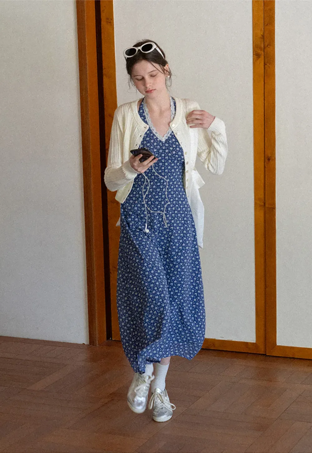 Ribbed Knit Cardigan with Button Closure