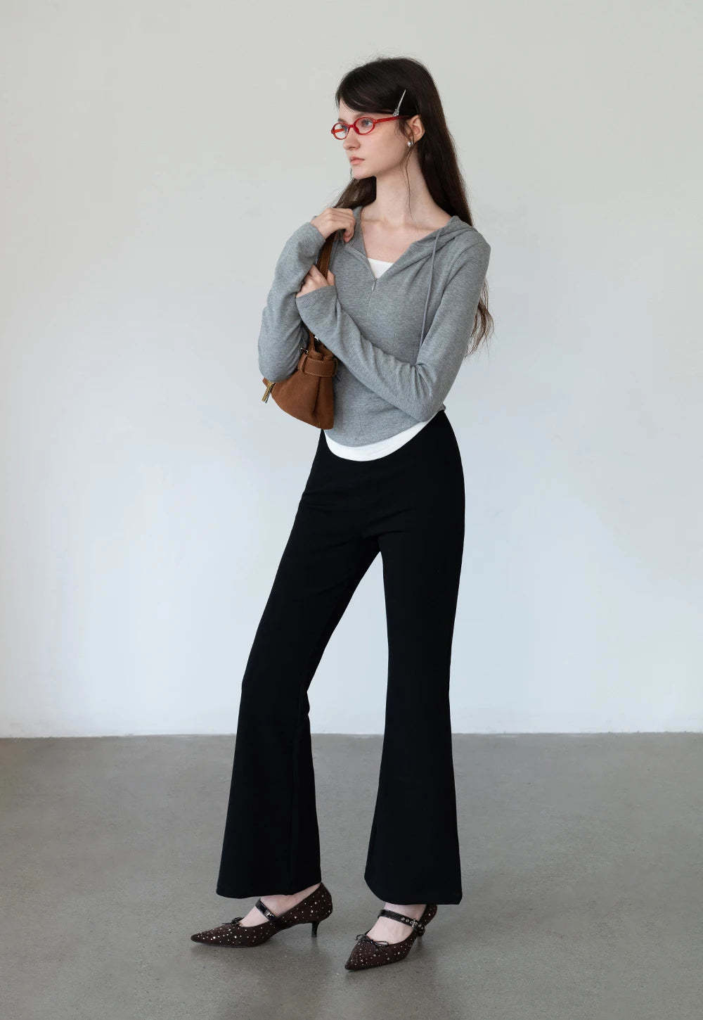 Stretch Slim-Fit Flared Model Pants