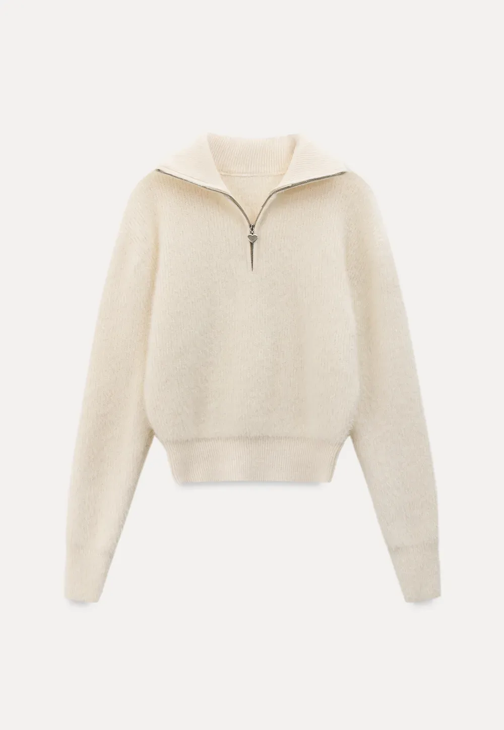 Elegant Knit Sweater with Polo Collar Design