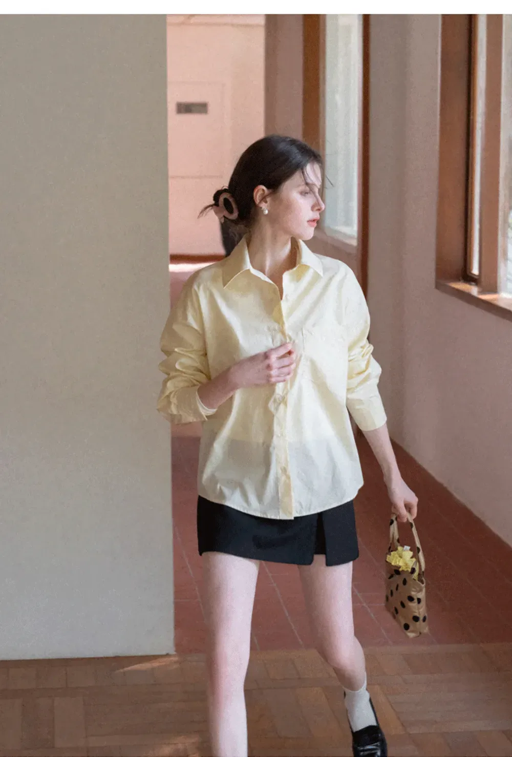 Classic button down shirt with rolled sleeves