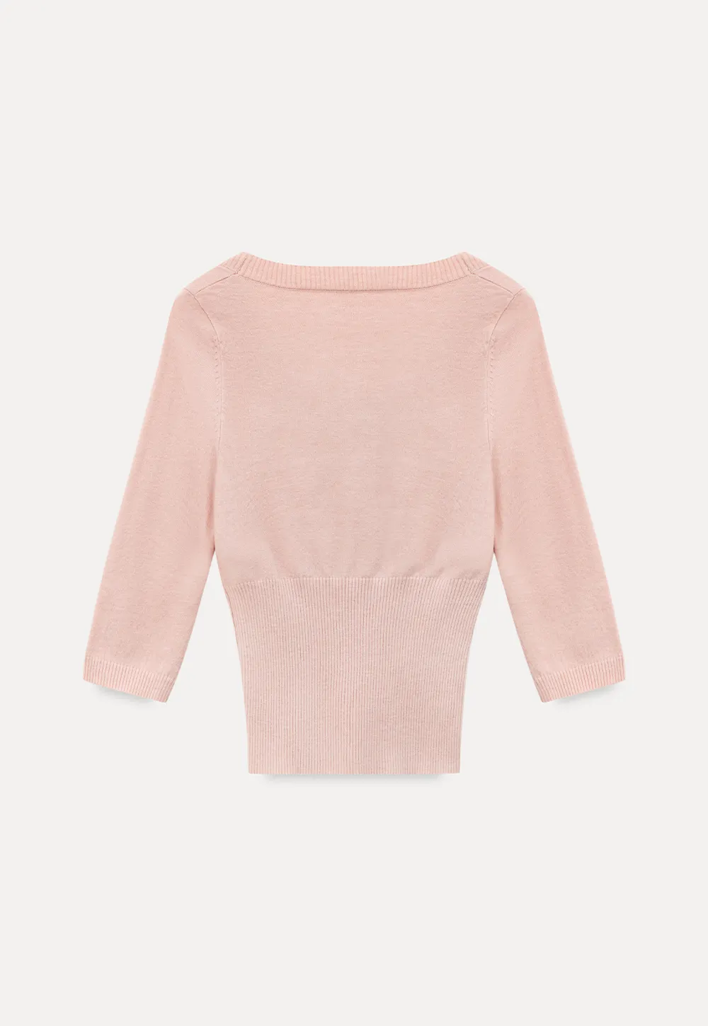 Woolen knit sweater with ribbed hem and cuffs