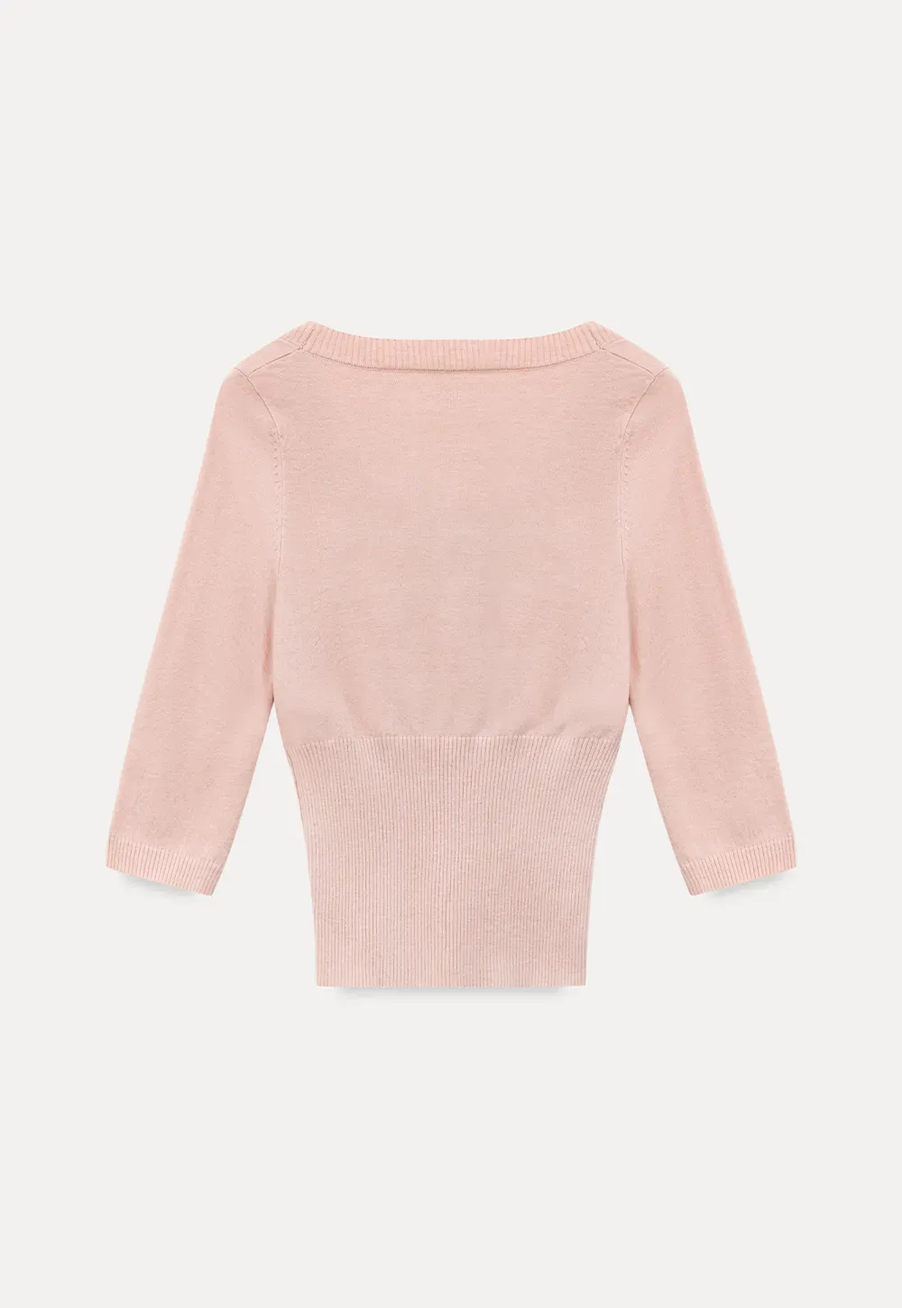 Woolen knit sweater with ribbed hem and cuffs