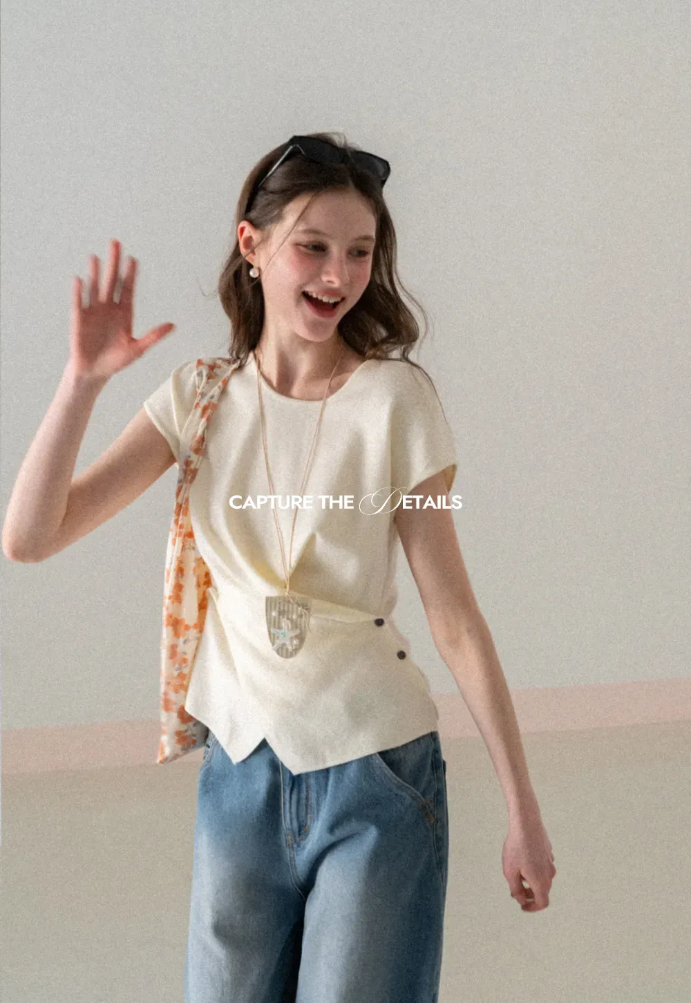 Lightweight Knit Top with Asymmetrical Hem