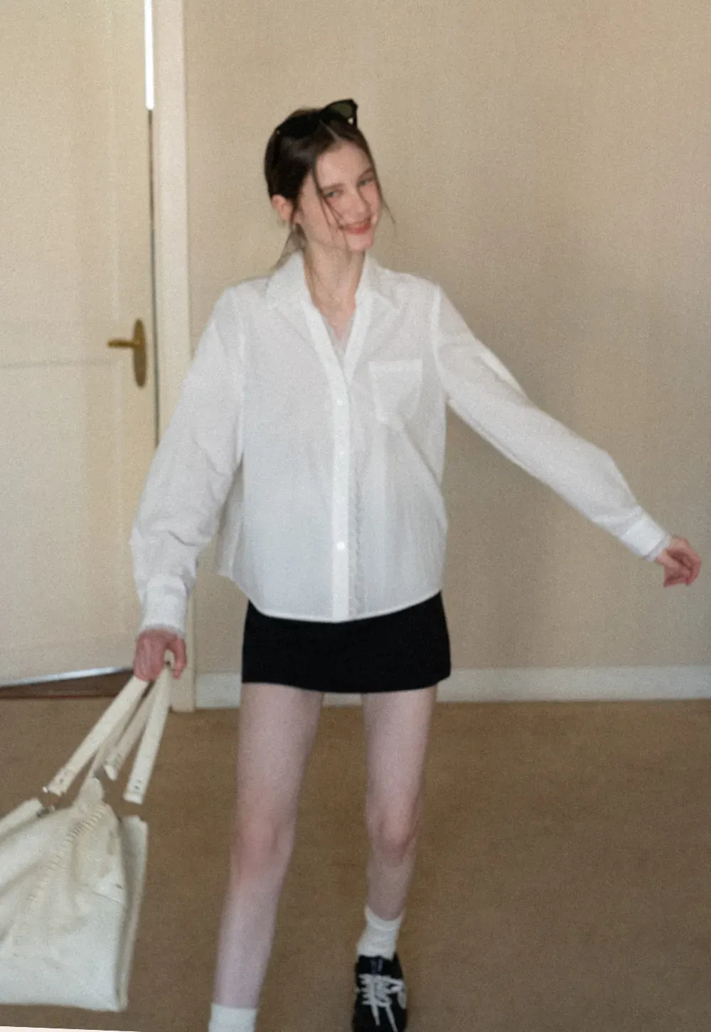 Elegant Lace Trim Button Down Shirt