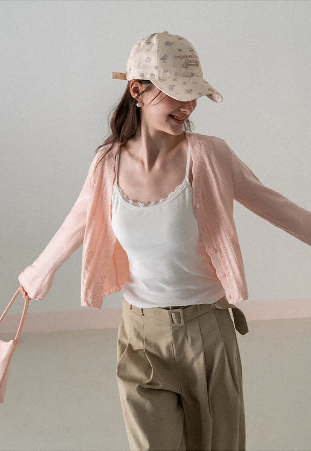 Long Sleeve Knit Sweater with Lace Trim