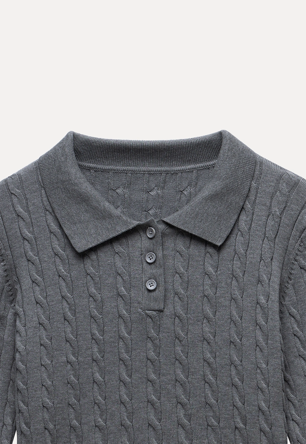 Women's Cable Knit Polo Sweater