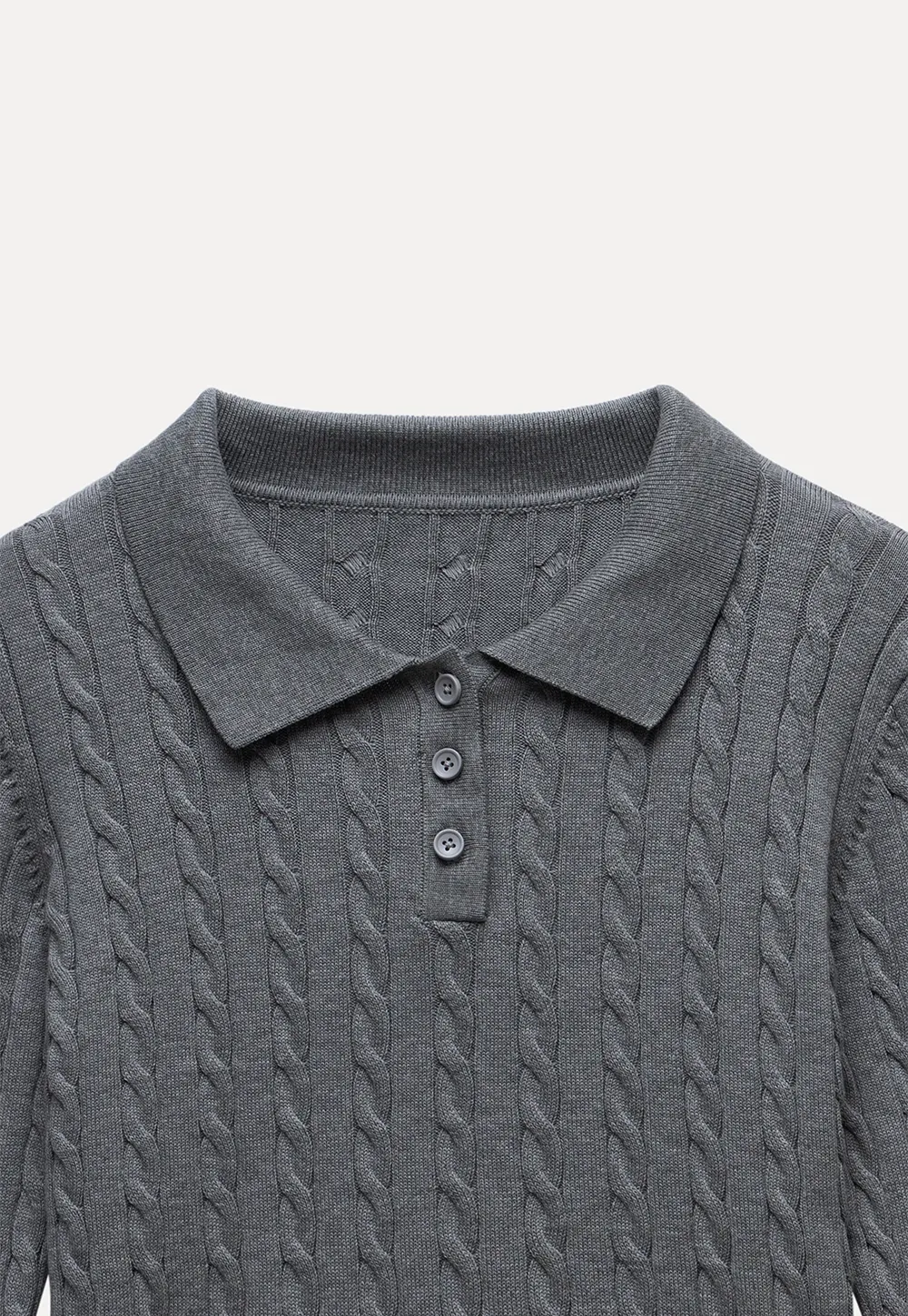 Women's Cable Knit Polo Sweater