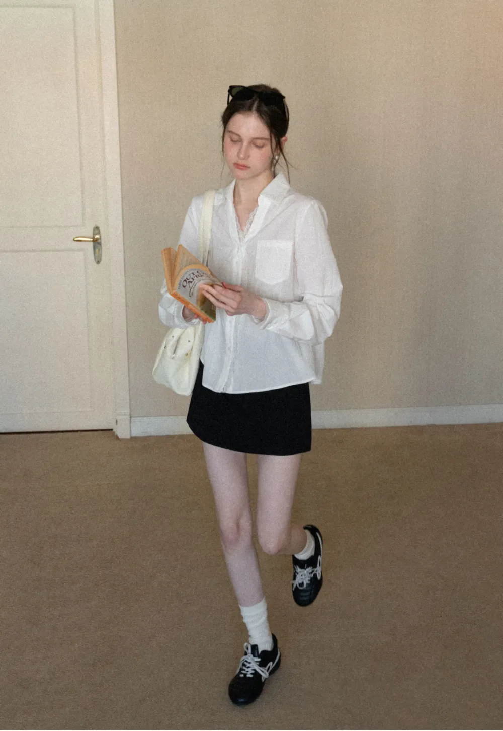 Elegant Lace Trim Button Down Shirt