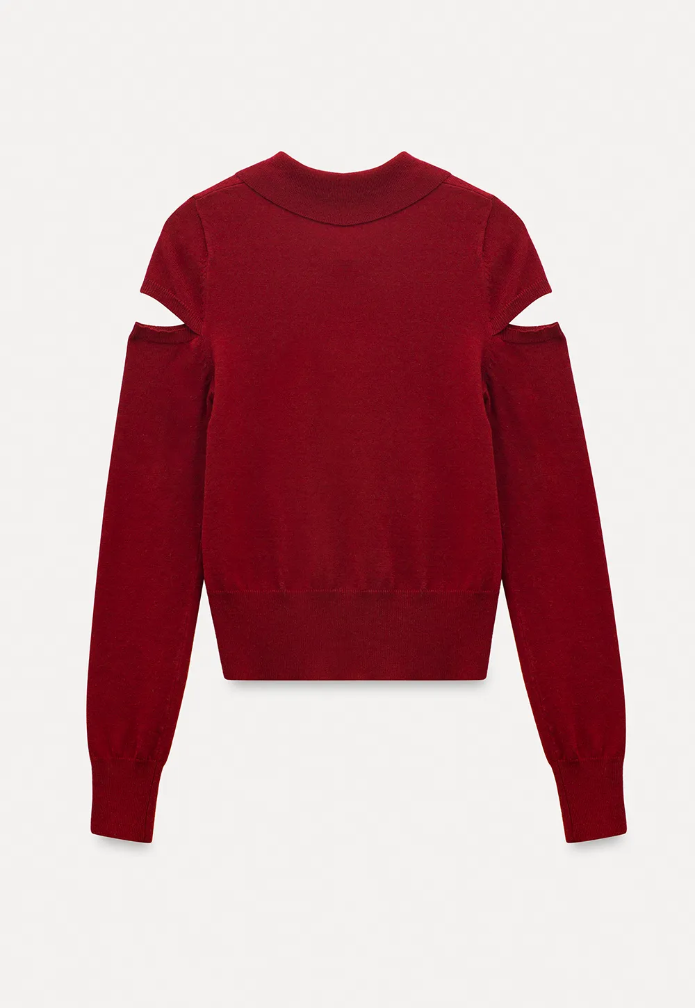 Elegant Knit Sweater with Bow Detail and Cutout Sleeves