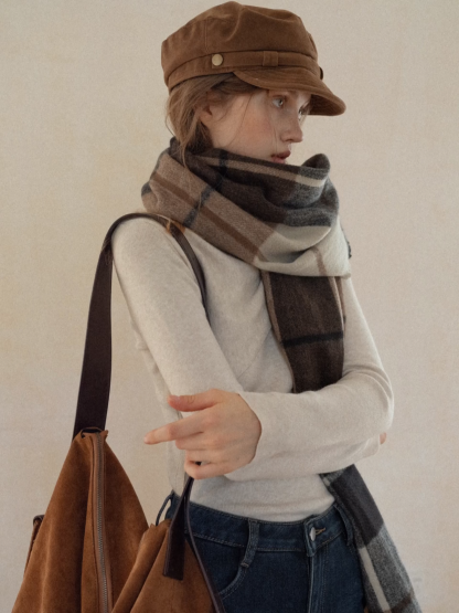 Vintage Plaid Tassel Scarf