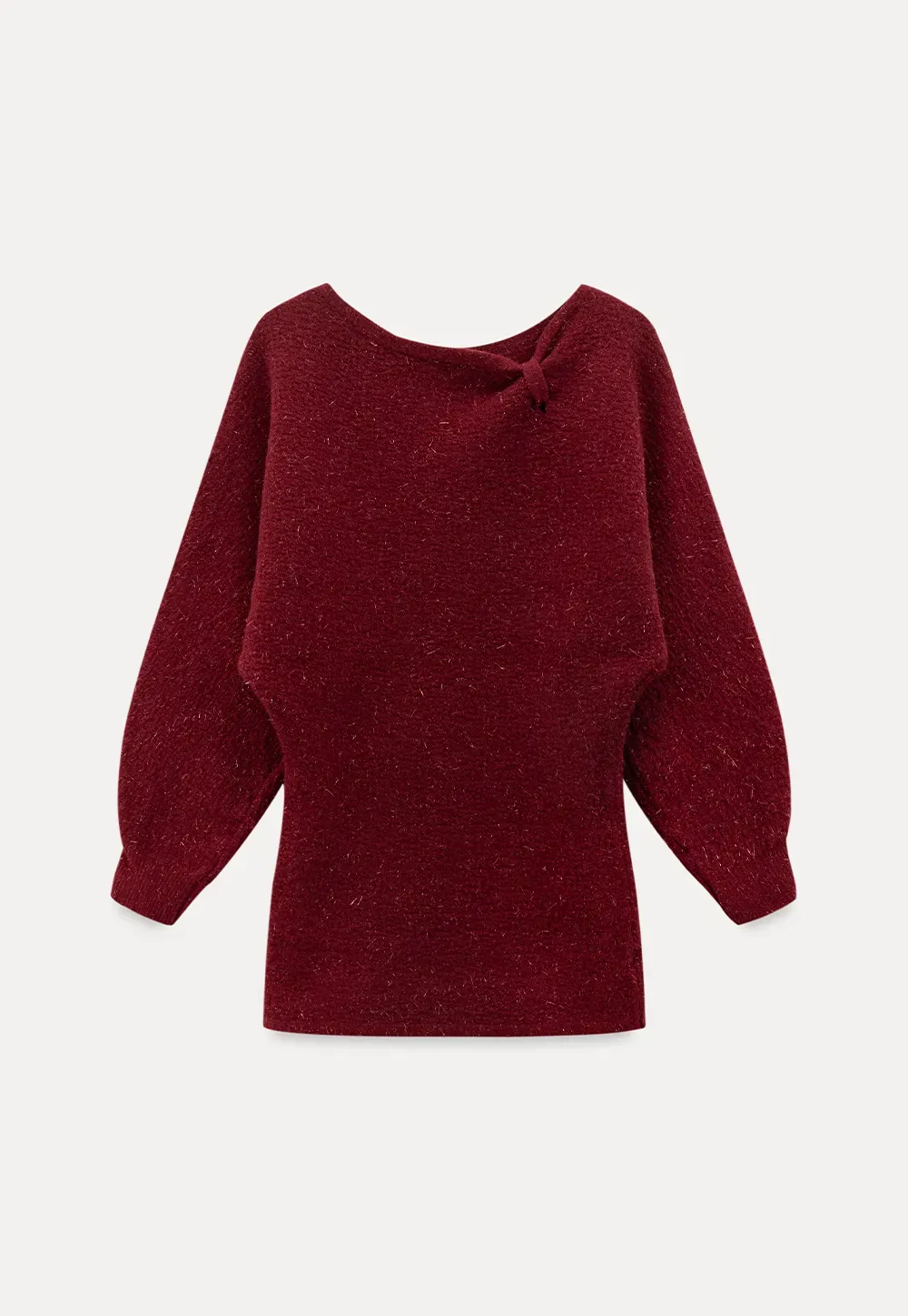 Elegant knit dress with long sleeves and round neckline