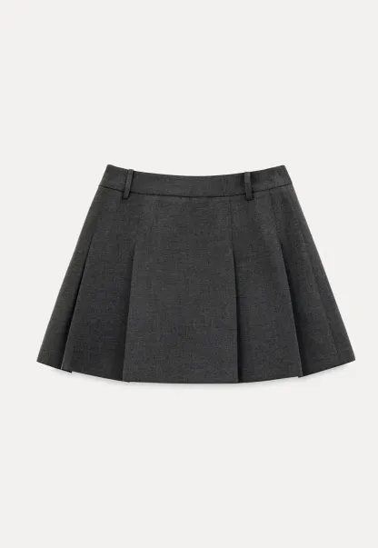 Pleated A-line Mini Skirt