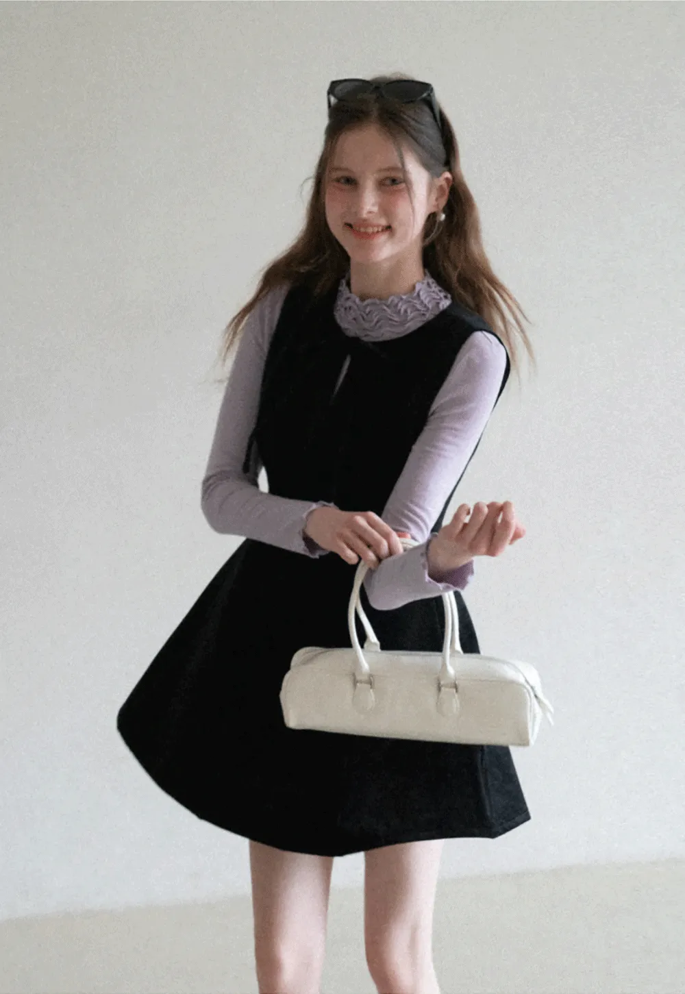 Elegant High Neck Long Sleeve Top with Ruffle Detail