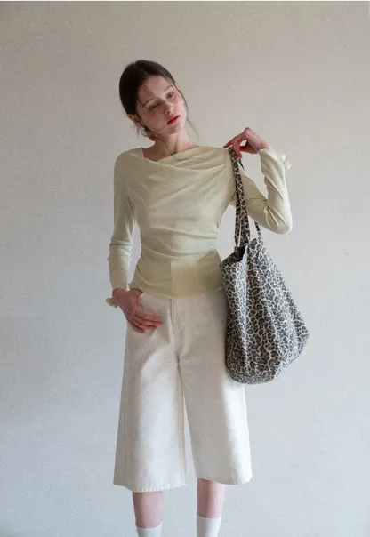 Wide Leg Denim Shorts with Belt and Back Pockets