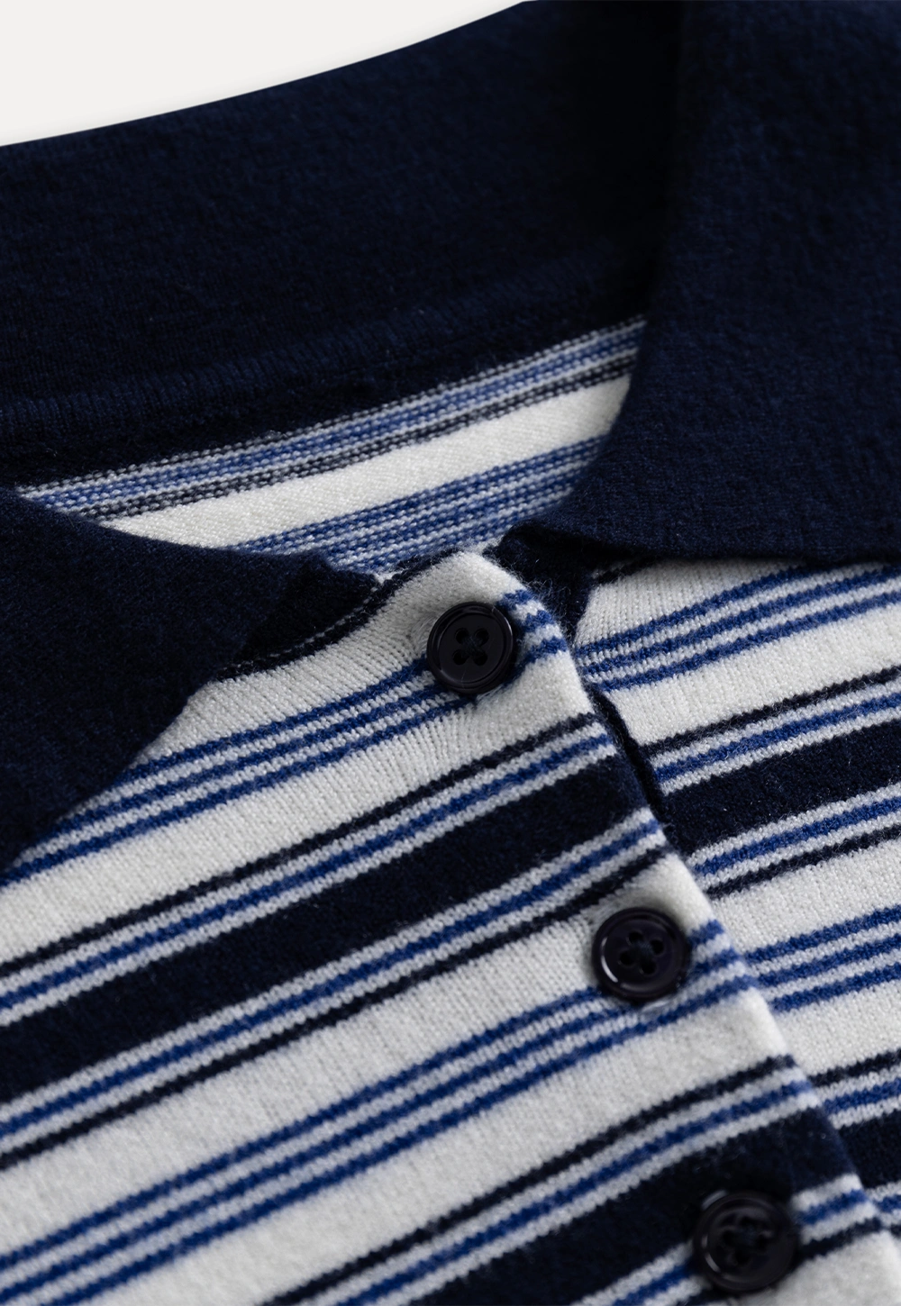 Womens Striped Knit Polo Sweater Long Sleeve