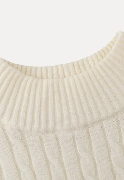 Soft Ribbed Knit Sweater with Cropped Fit