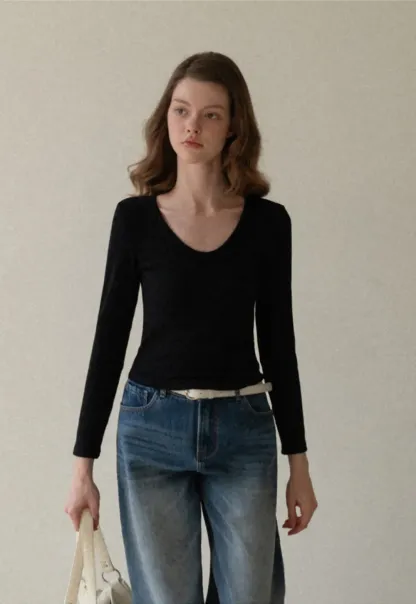 Elegant Basic Long Sleeve Top for Women
