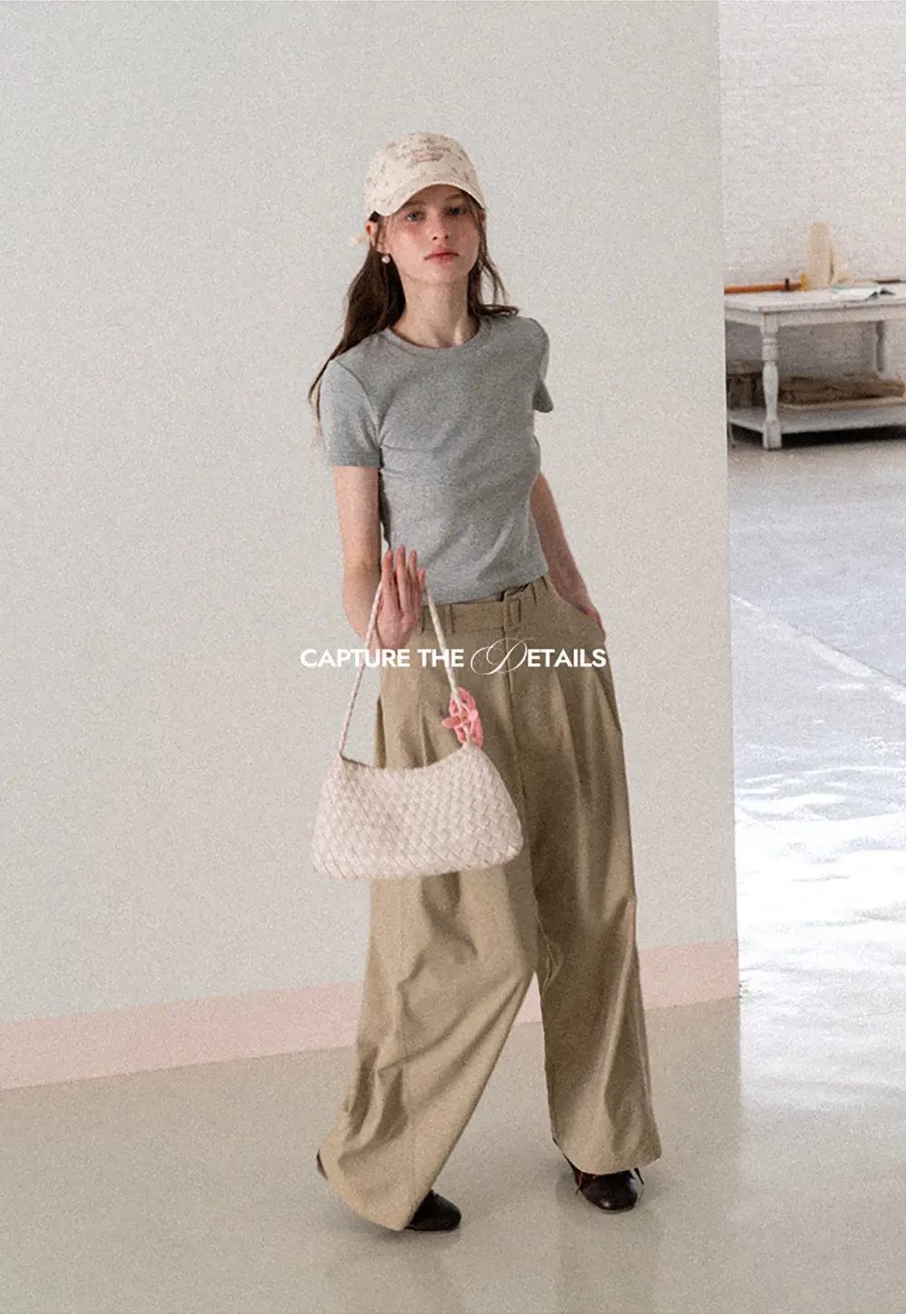 Wide Leg Pleated Casual Pants with Belt