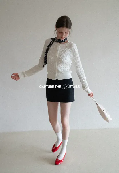 A-line mini skirt with clean lines and simple design