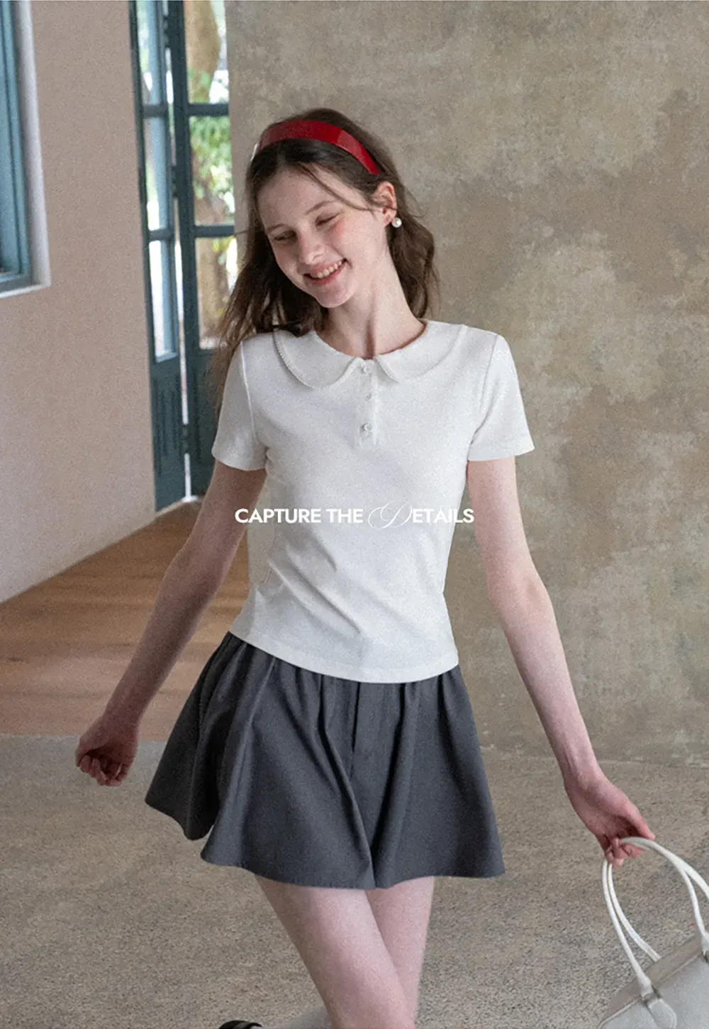 Pleated A-line Mini Skirt with Waistband